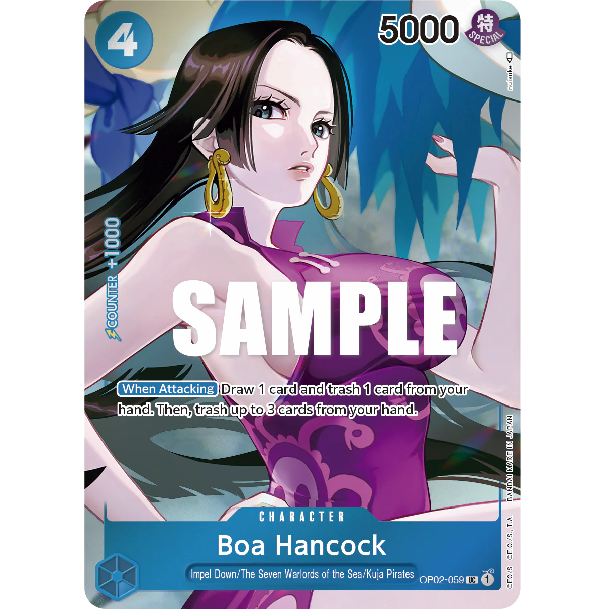 ONE PIECE CARD GAME OP02-059 UC BOA HANCOCK (V.2) "PARAMOUNT WAR INGLÉS"