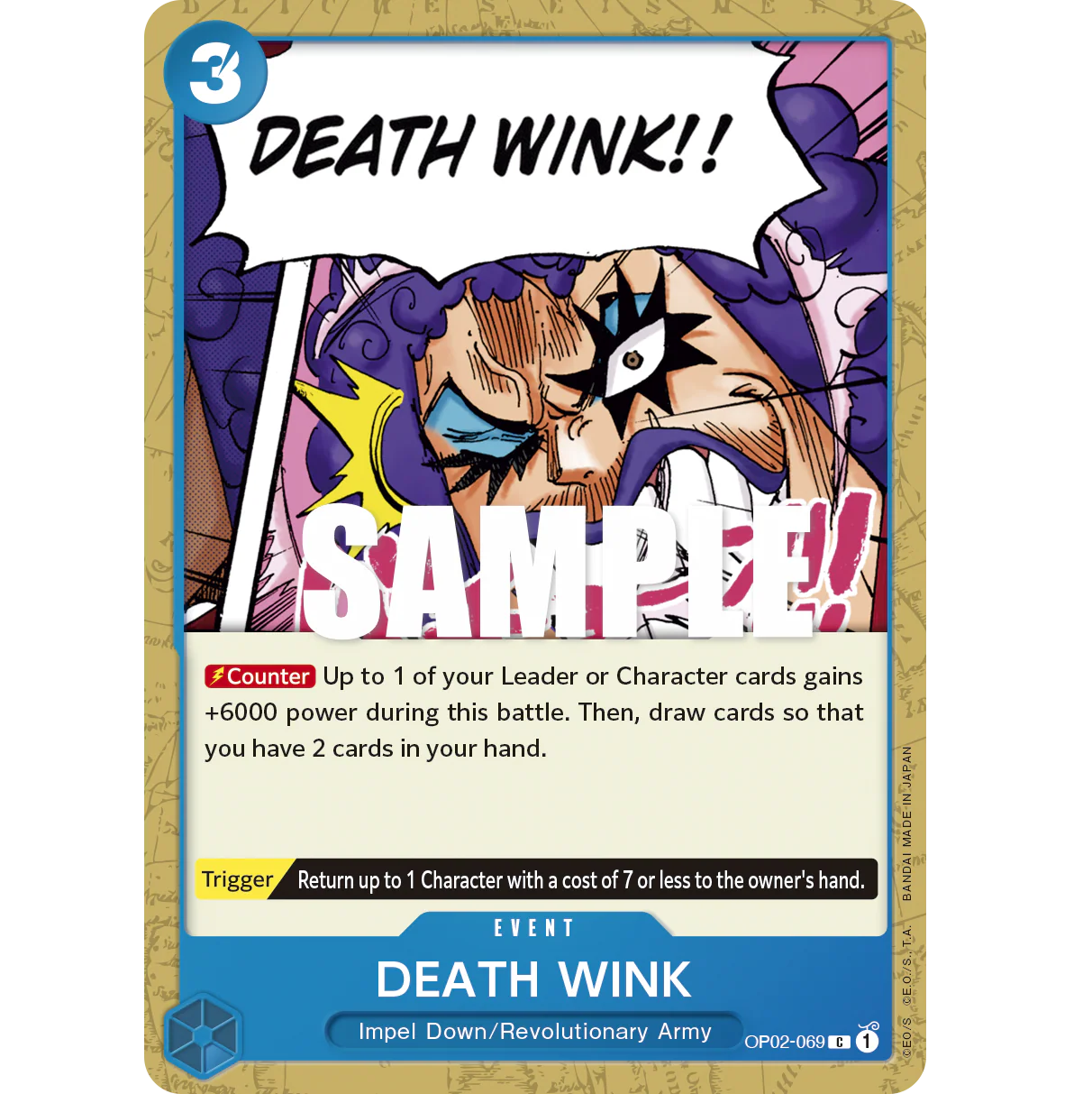 ONE PIECE CARD GAME OP02-069 C DEATH WINK "PARAMOUNT WAR INGLÉS"