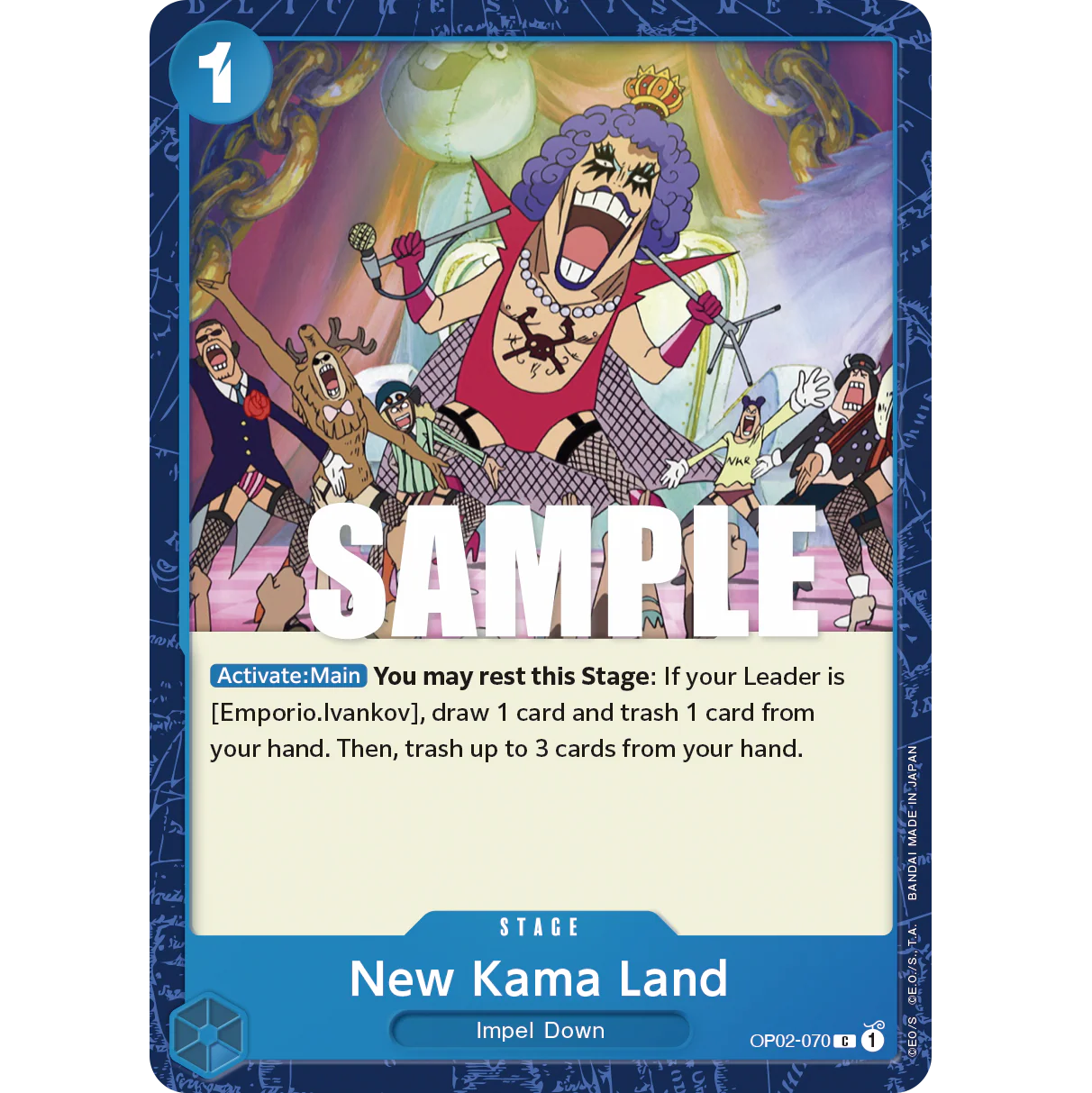 ONE PIECE CARD GAME OP02-070 C NEW KAMA LAND "PARAMOUNT WAR INGLÉS"