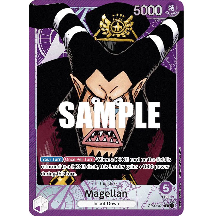 ONE PIECE CARD GAME OP02-071 L MAGELLAN (V.2) "PARAMOUNT WAR INGLÉS"