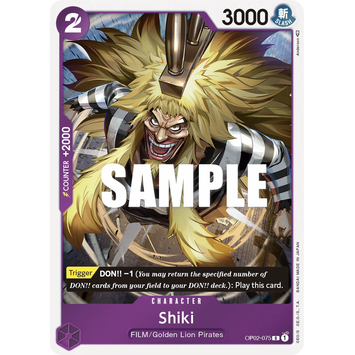 ONE PIECE CARD GAME OP02-075 R SHIKI "PARAMOUNT WAR INGLÉS"