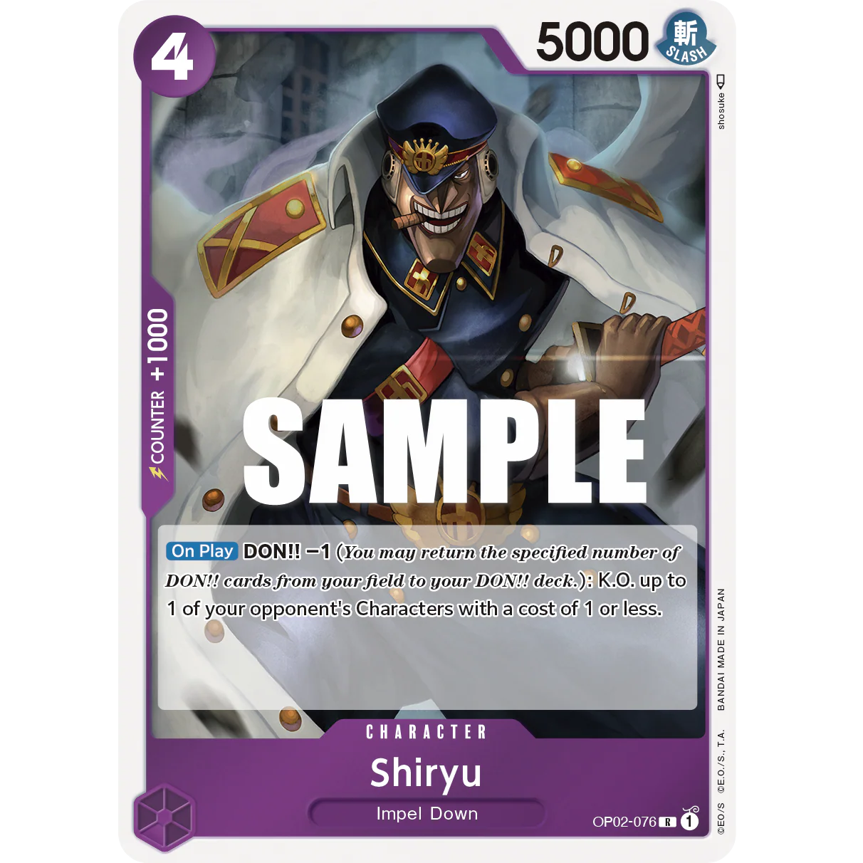 ONE PIECE CARD GAME OP02-076 R SHIRYU "PARAMOUNT WAR INGLÉS"
