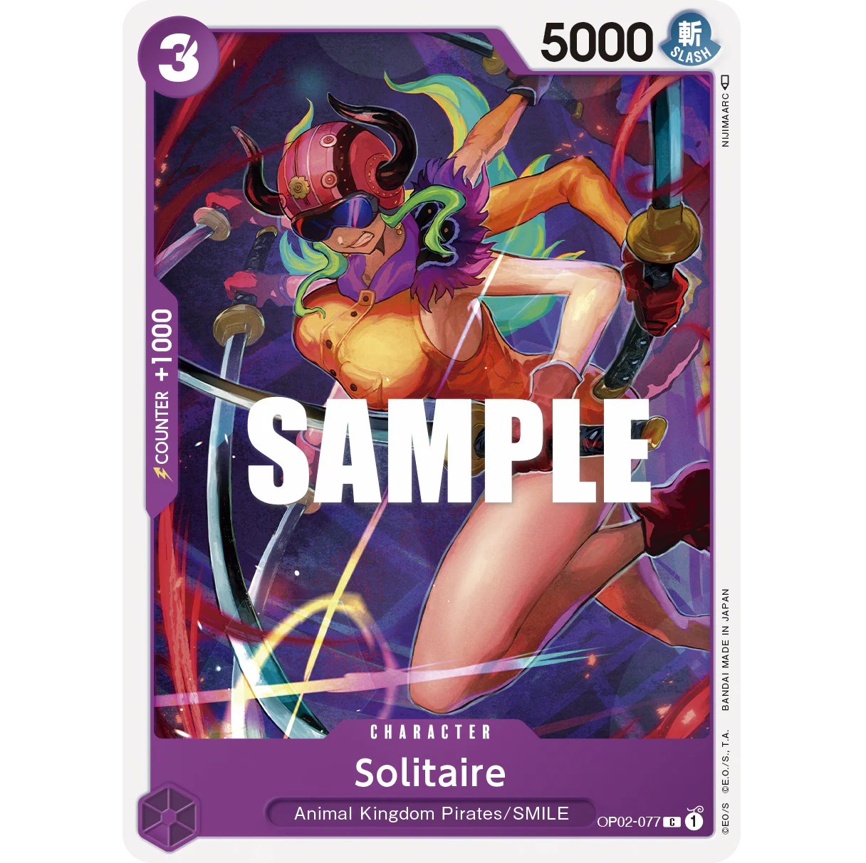 ONE PIECE CARD GAME OP02-077 C SOLITAIRE "PARAMOUNT WAR INGLÉS"