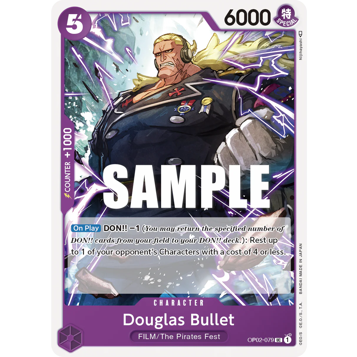 ONE PIECE CARD GAME OP02-079 UC DOUGLAS BULLET "PARAMOUNT WAR INGLÉS"
