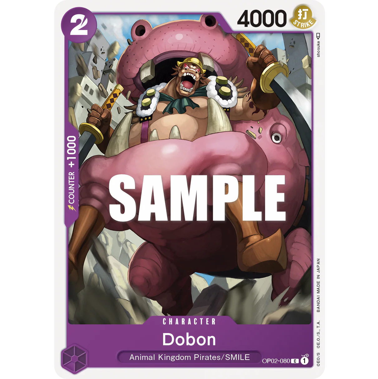 ONE PIECE CARD GAME OP02-080 C DOBON "PARAMOUNT WAR INGLÉS"