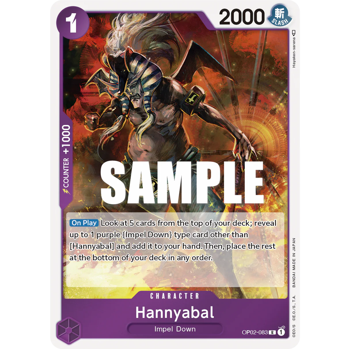 ONE PIECE CARD GAME OP02-083 R HANNYABAL "PARAMOUNT WAR INGLÉS"