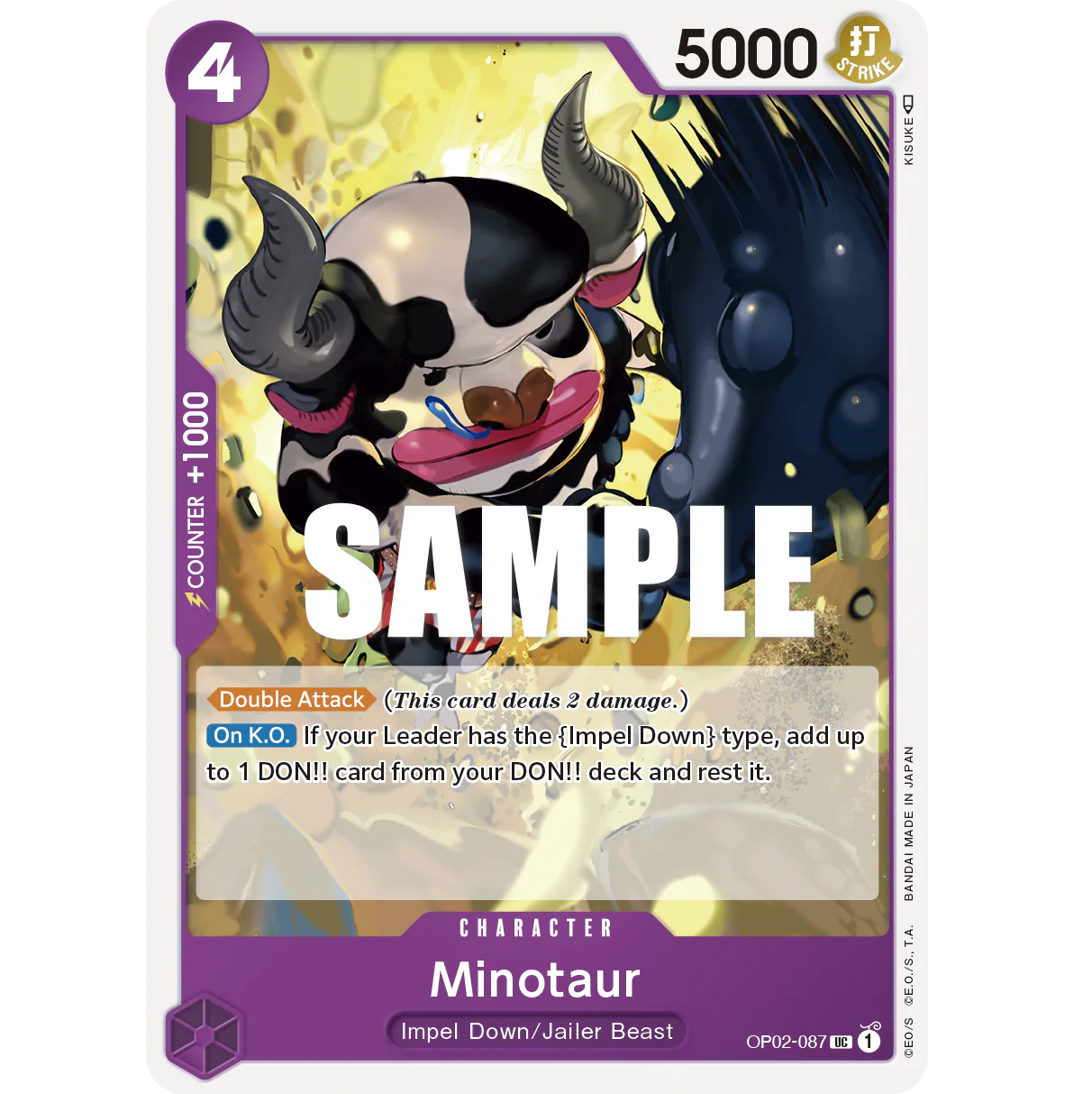 ONE PIECE CARD GAME OP02-087 UC MINOTAUR "PARAMOUNT WAR INGLÉS"