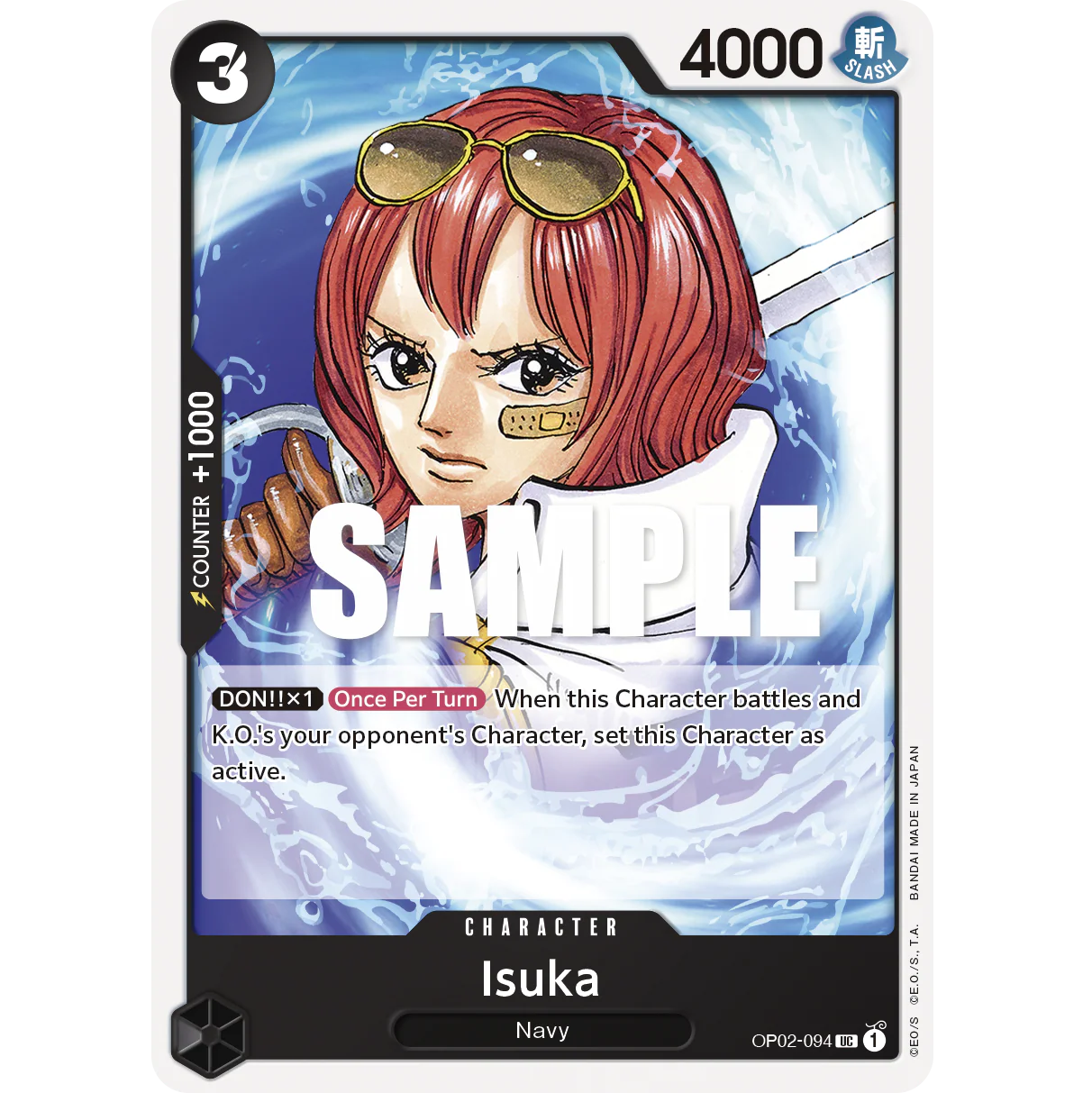 ONE PIECE CARD GAME OP02-094 UC ISUKA "PARAMOUNT WAR INGLÉS"