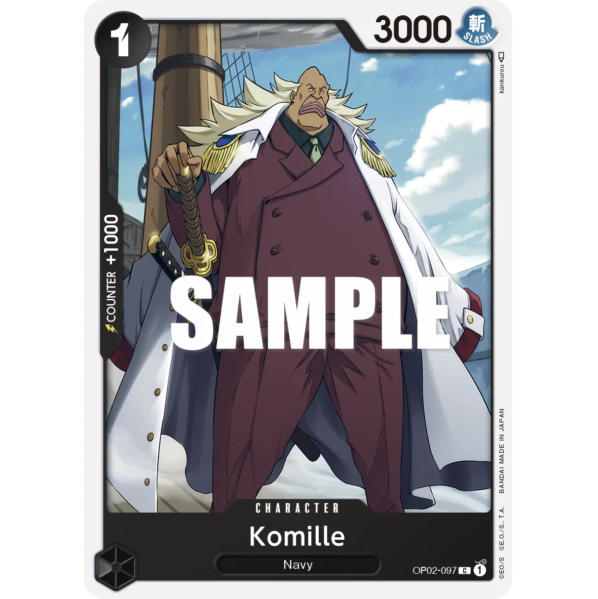 ONE PIECE CARD GAME OP02-097 C KOMILLE "PARAMOUNT WAR INGLÉS"
