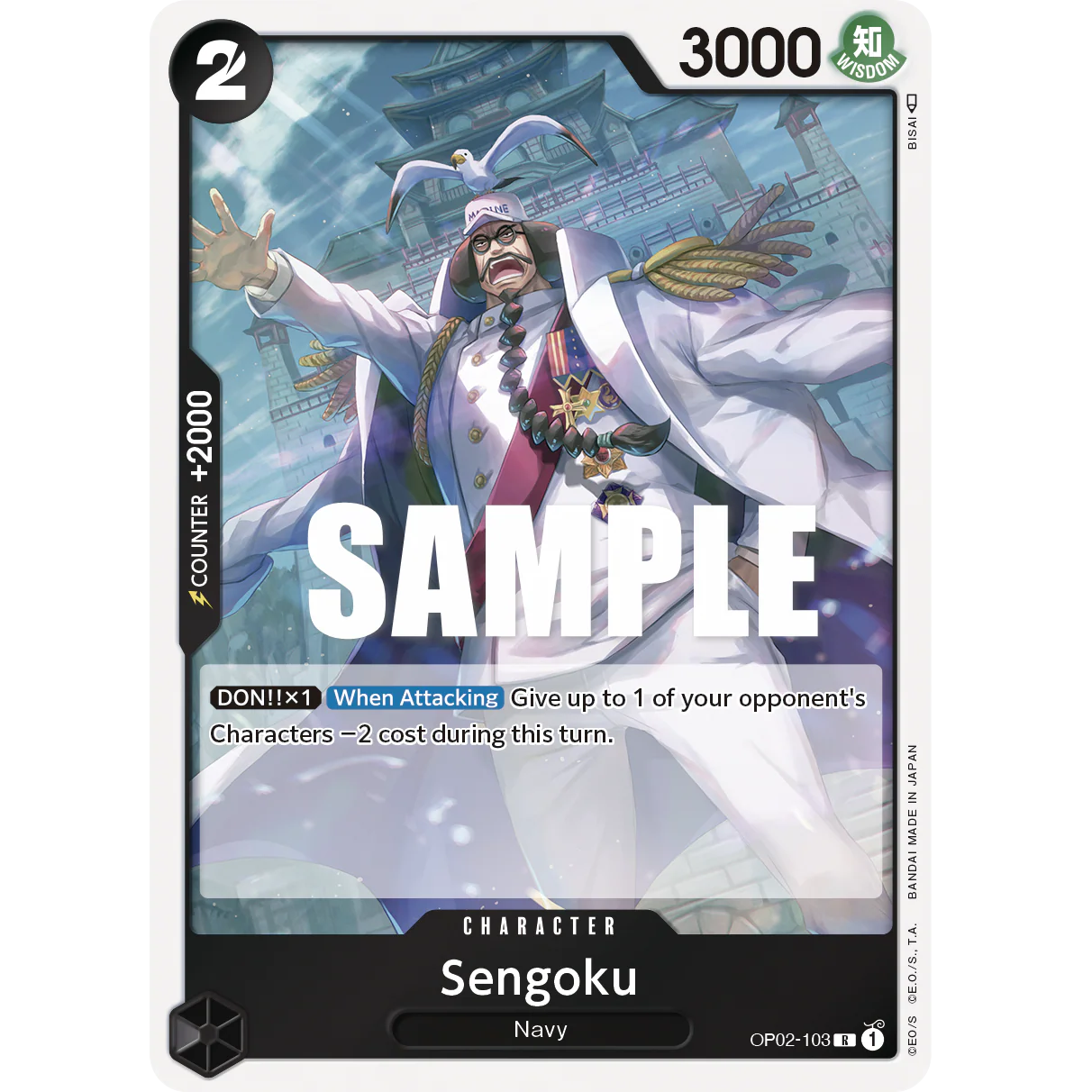 ONE PIECE CARD GAME OP02-103 R SENGOKU "PARAMOUNT WAR INGLÉS"