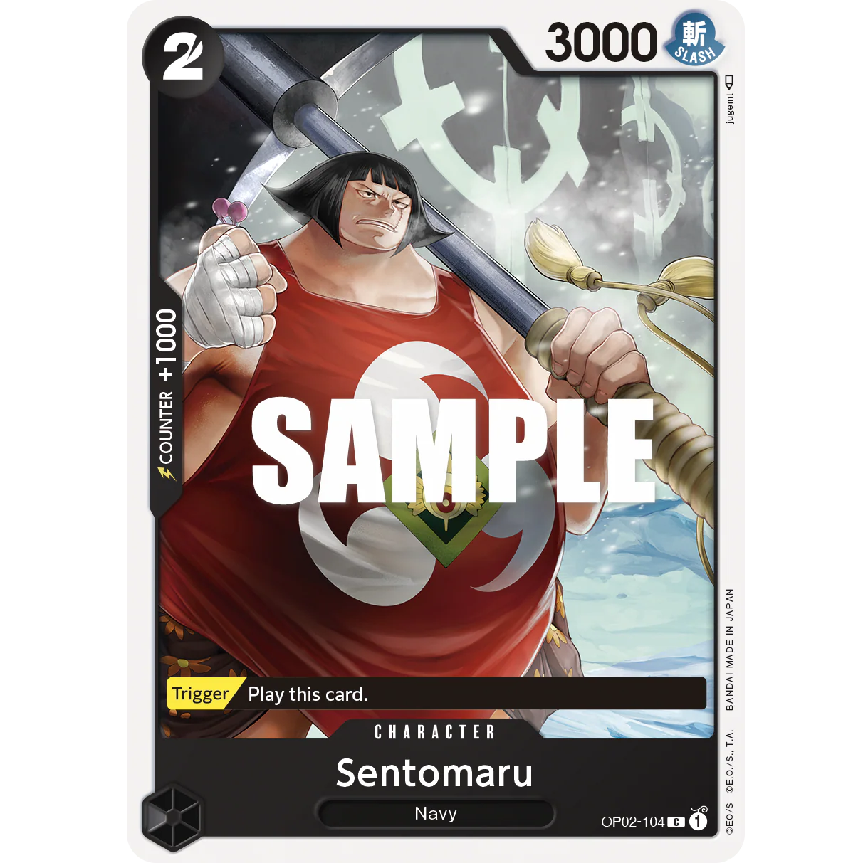 ONE PIECE CARD GAME OP02-104 C SENTOMARU "PARAMOUNT WAR INGLÉS"