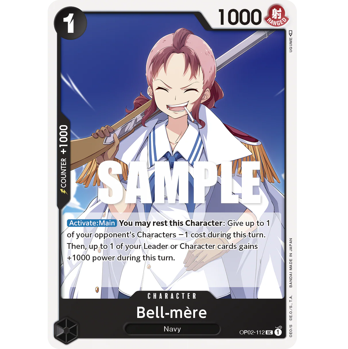 ONE PIECE CARD GAME OP02-112 UC BELL-MERE "PARAMOUNT WAR INGLÉS"