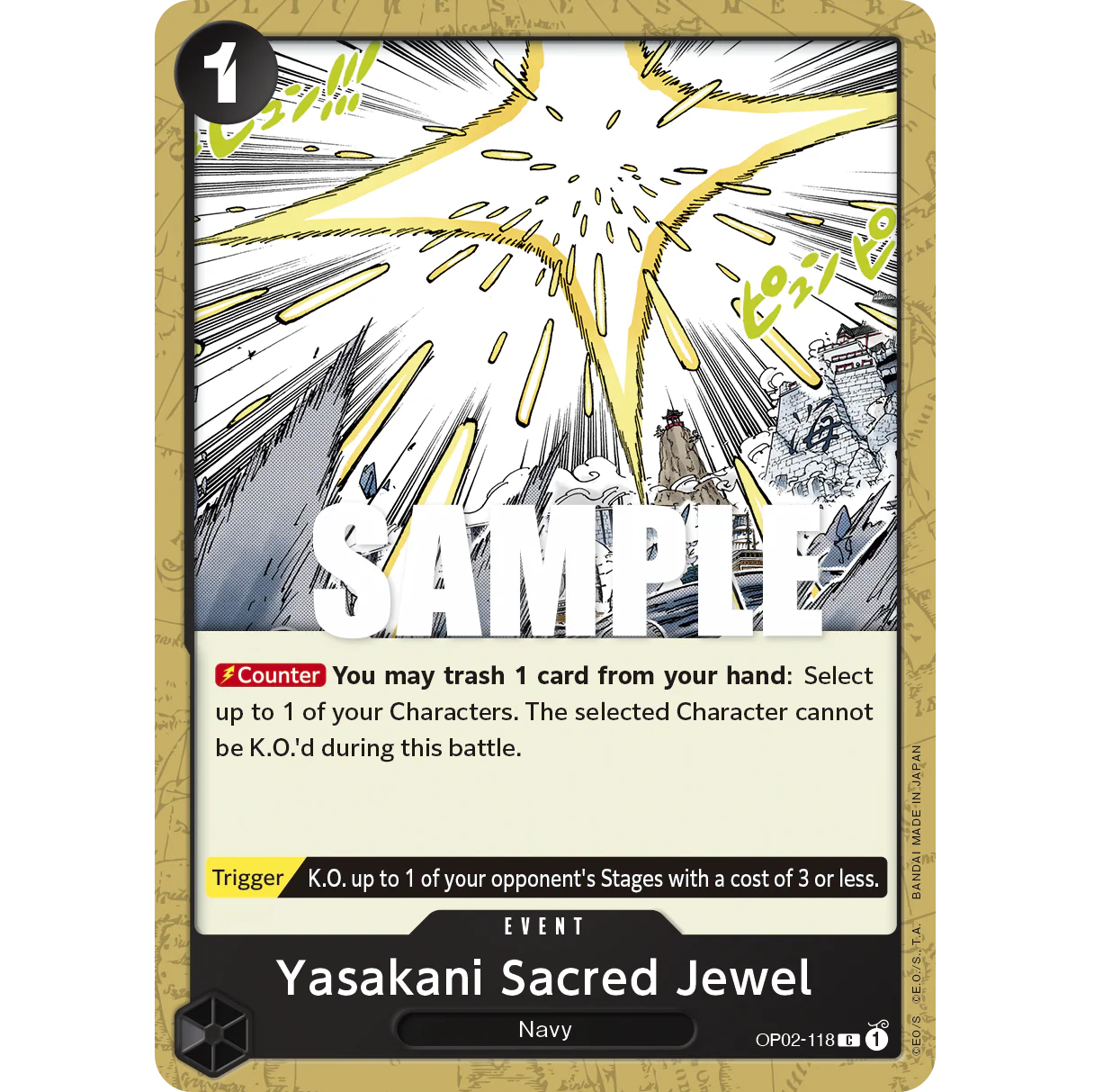 ONE PIECE CARD GAME OP02-118 C YASAKANI SACRED JEWEL "PARAMOUNT WAR INGLÉS"