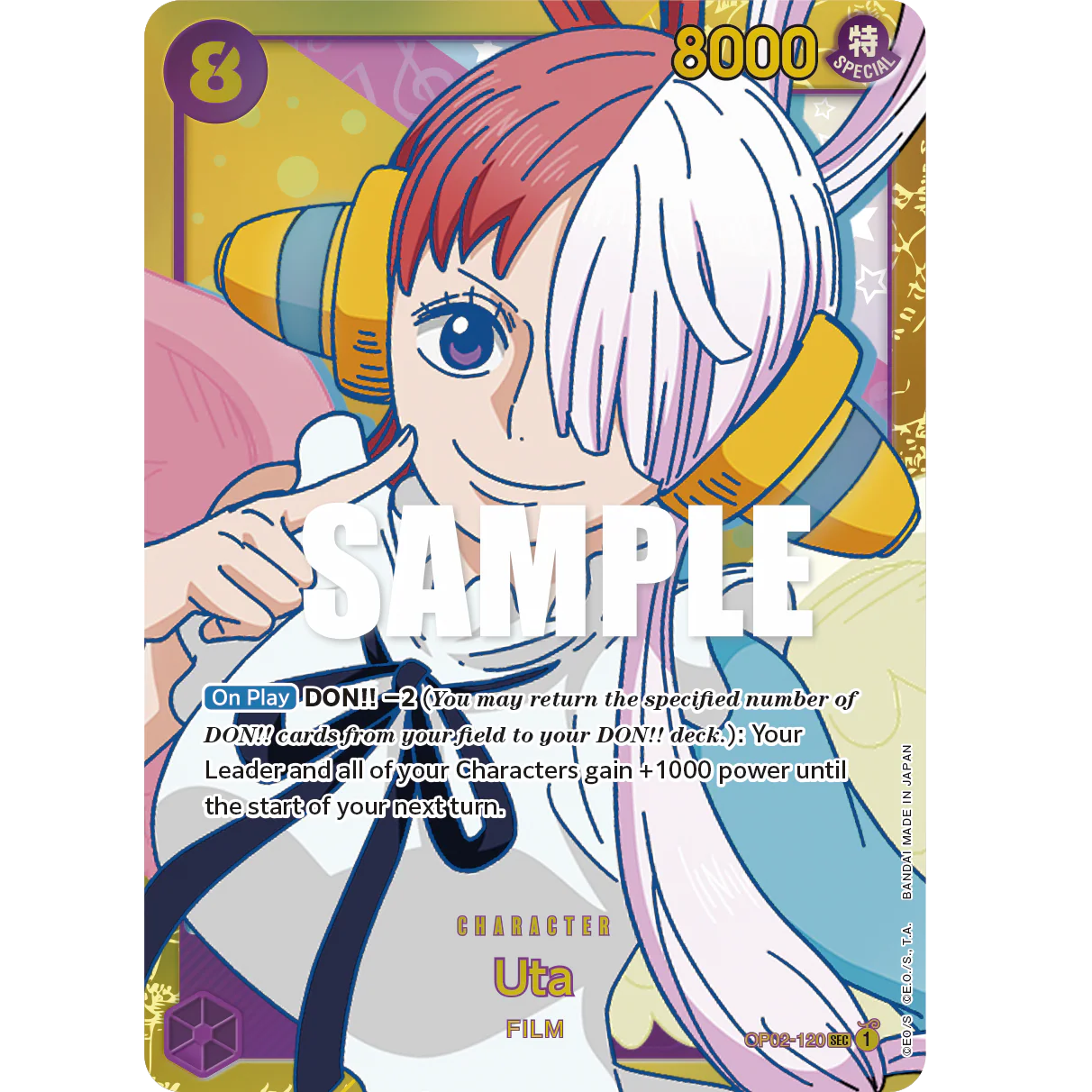 ONE PIECE CARD GAME OP02-120 SEC UTA (V.1) "PARAMOUNT WAR INGLÉS"