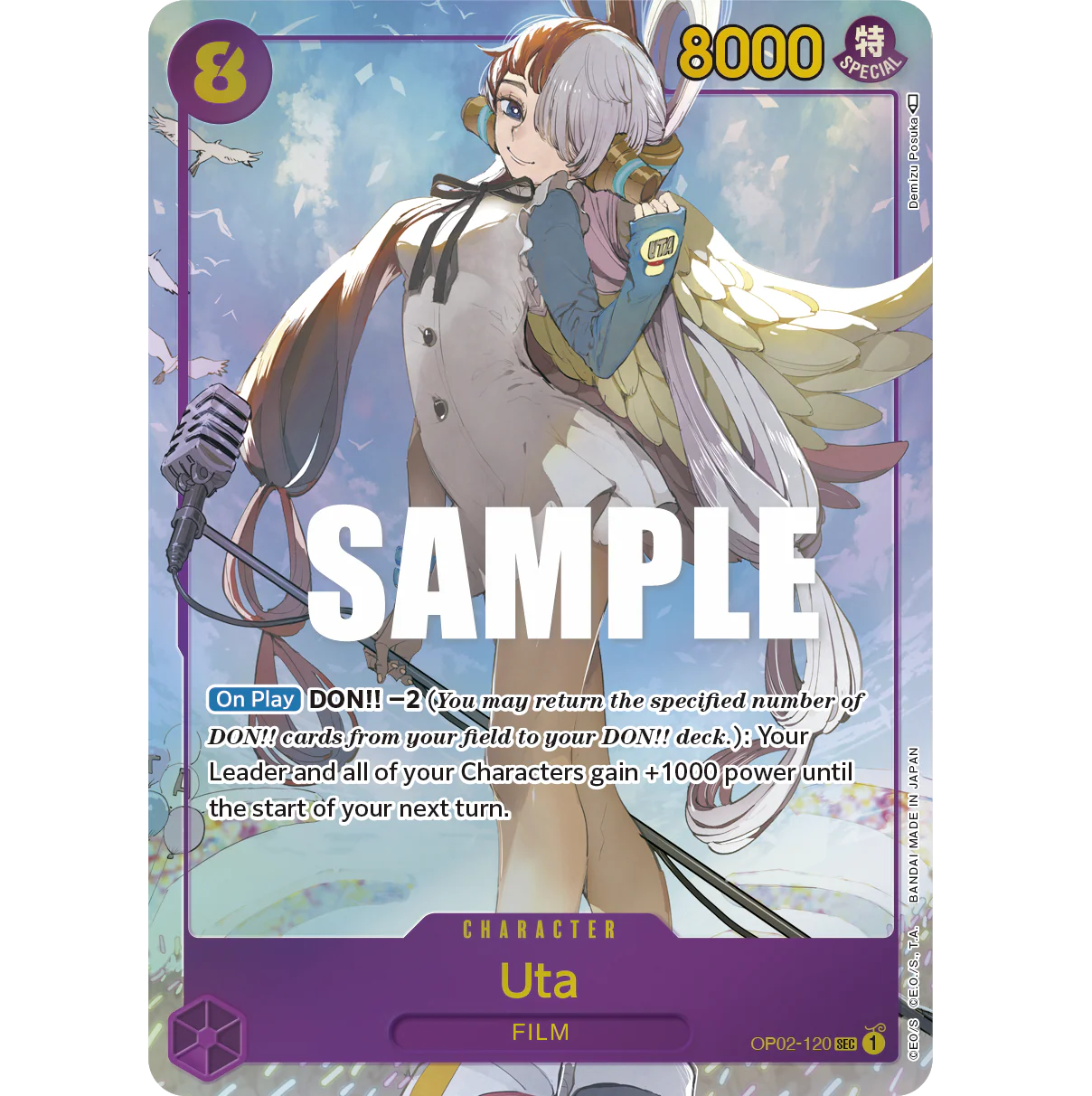 ONE PIECE CARD GAME OP02-120 SEC UTA (V.2) "PARAMOUNT WAR INGLÉS"