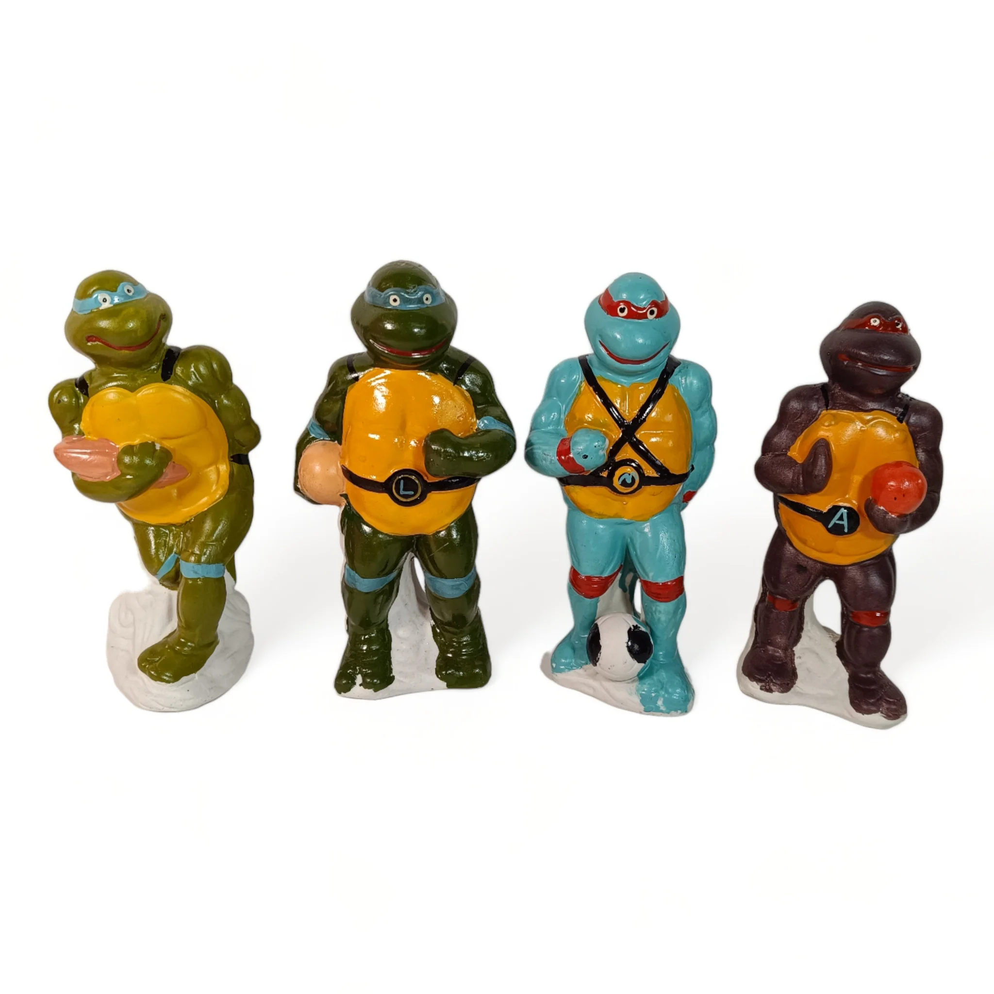 SET COMPLETO TORTUGAS NINJA TMNT CERÁMICA BOOTLEG C. AÑOS 90 MADE IN SPAIN